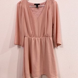 Flowy Blush Mini Long Sleeve Forever 21 Dress